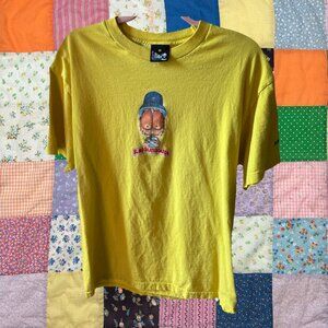 Vintage Early 2000s Y2K Blind Skateboards Yellow Graphic Skater Tee